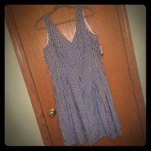 Nine West royal blue gingham checkered dress